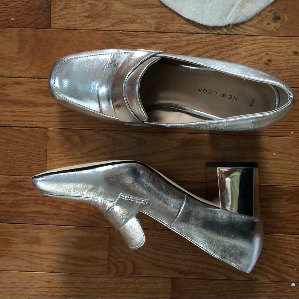 Silver Slip on loafer style